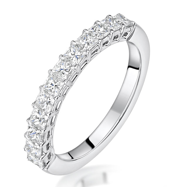 Clara Diamond Eternity Ring Princess Cut 1ct VVs Platinum Size J-N